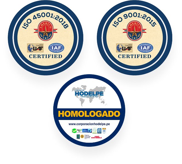 Insignias ISO y homologación HODELPE que respaldan la experiencia de BLUENERG